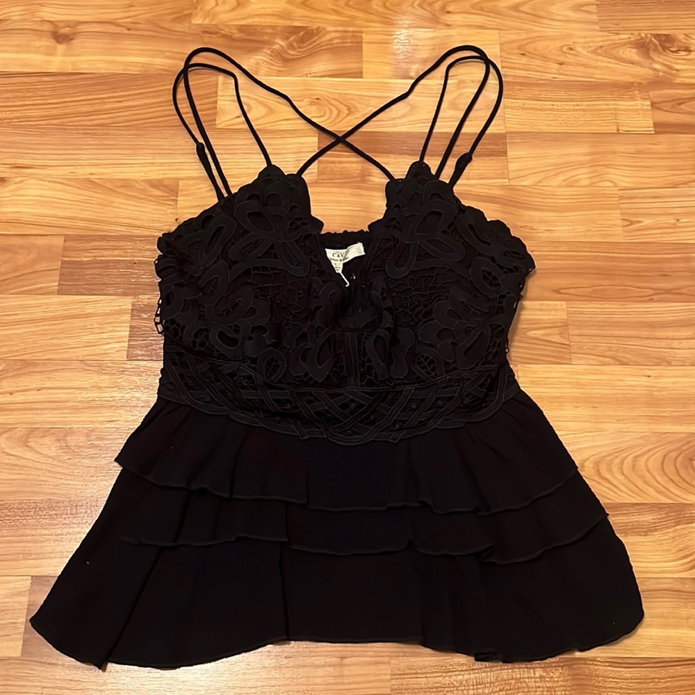 Chelsea & Violet flowy black tank / blouse